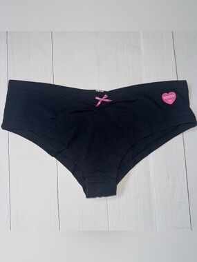 NWT Y2K Victoria’s Secret PINK Rare 2010 Black Cheeky Hipster Panty Large